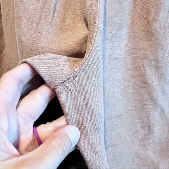 Aritzia Wilfred Cauchy Linen Blend High Rise Belted Cropped Pants Brown Size 4 - Picture 7 of 10